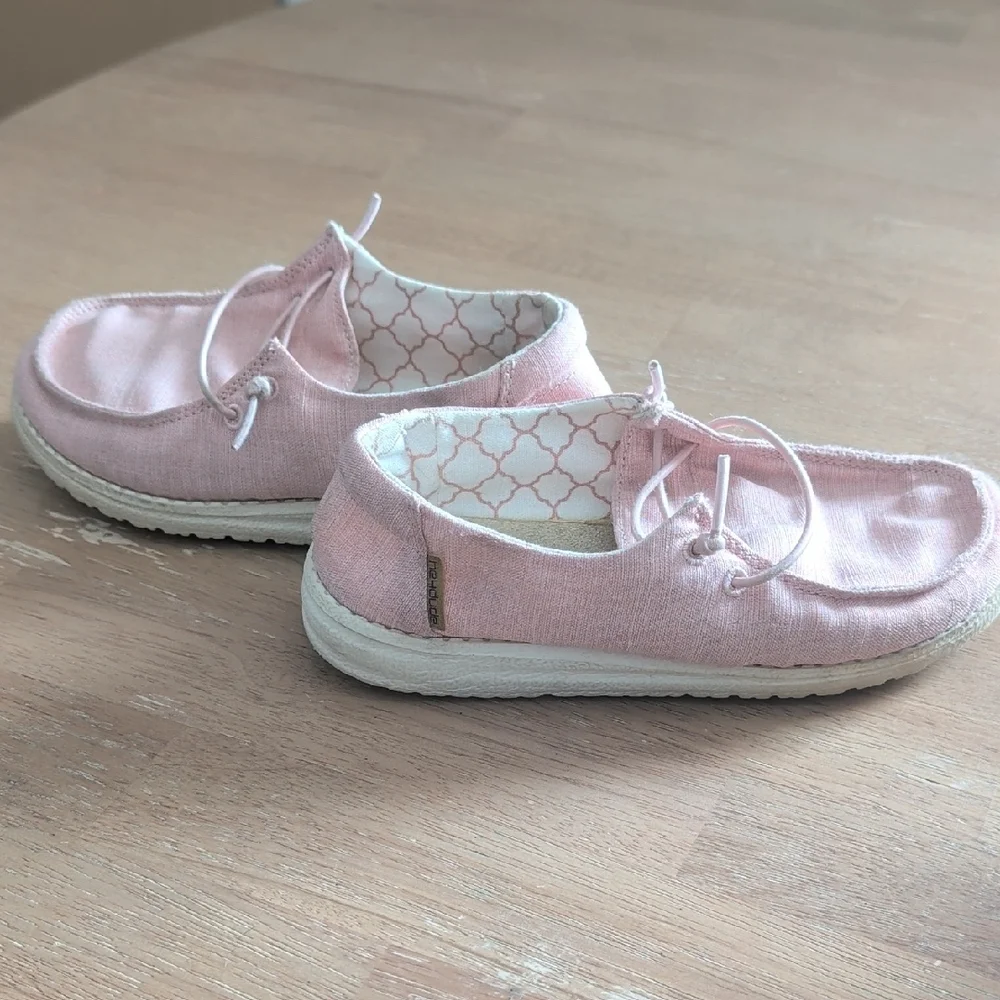 Hey Dude Pink Kids Moccasins